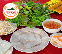 Bánh Tráng Phơi Sương Cuốn Thịt Luộc - Thịt Đùi 